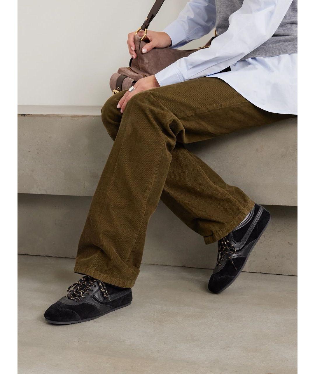 DRIES VAN NOTEN Черные замшевые низкие кроссовки / кеды, фото 5