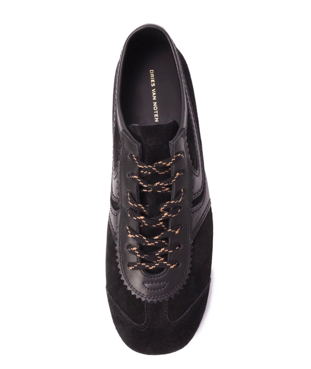 DRIES VAN NOTEN Черные замшевые низкие кроссовки / кеды, фото 4