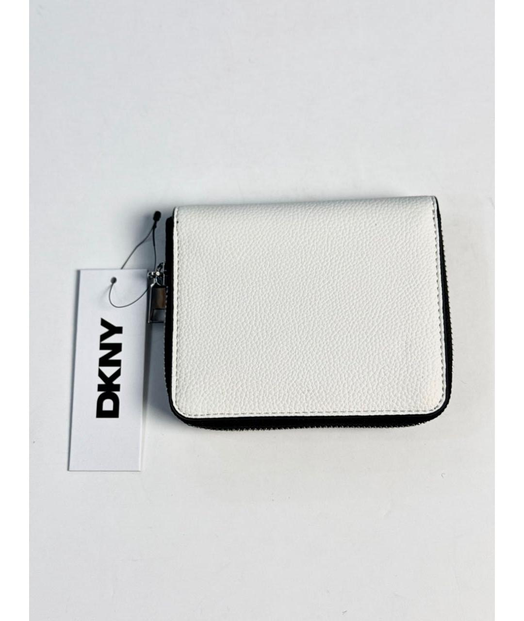 DKNY Белый кожаный кошелек, фото 4