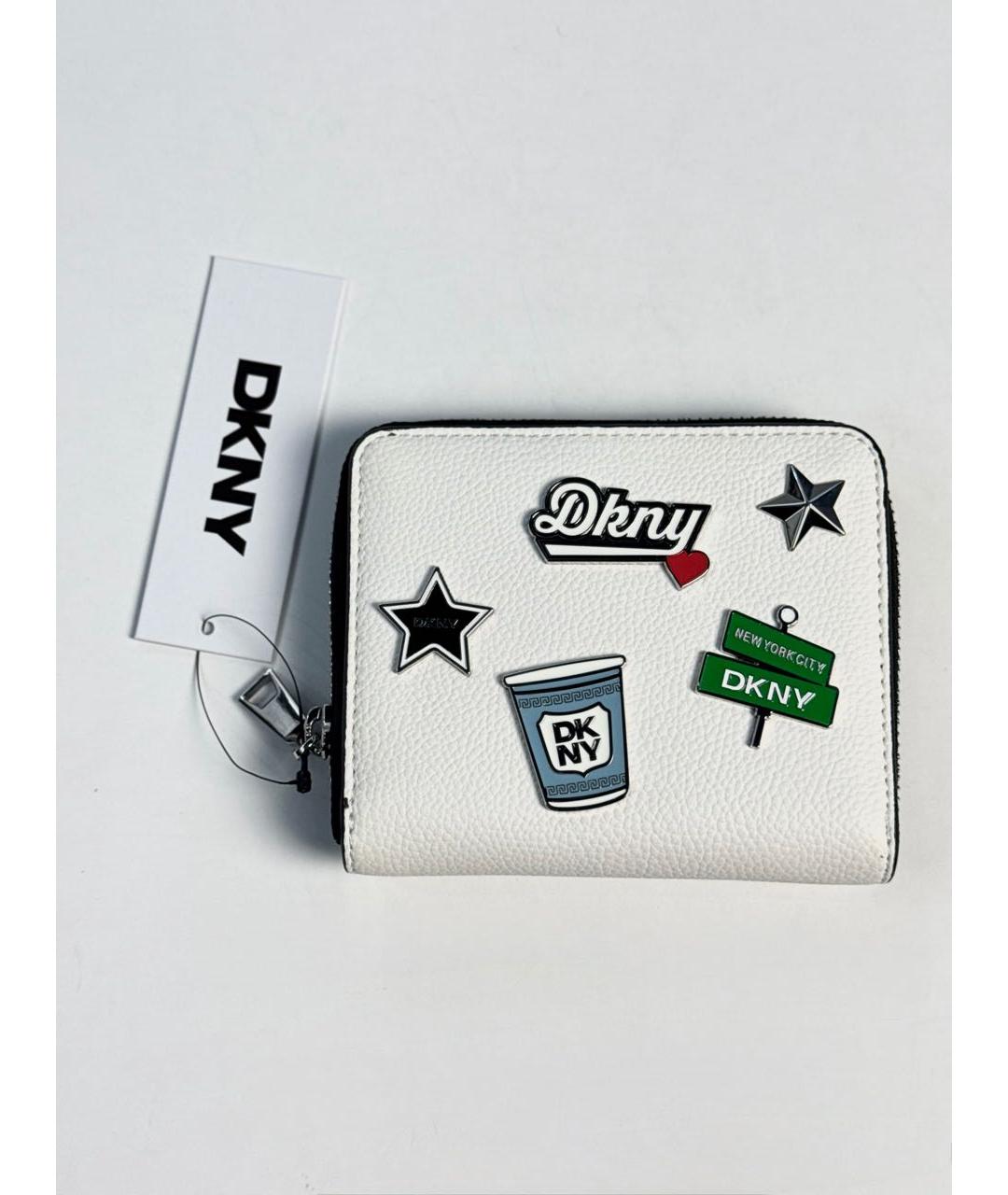 DKNY Белый кожаный кошелек, фото 7
