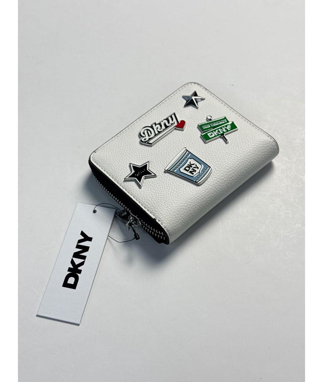 DKNY Белый кожаный кошелек, фото 2