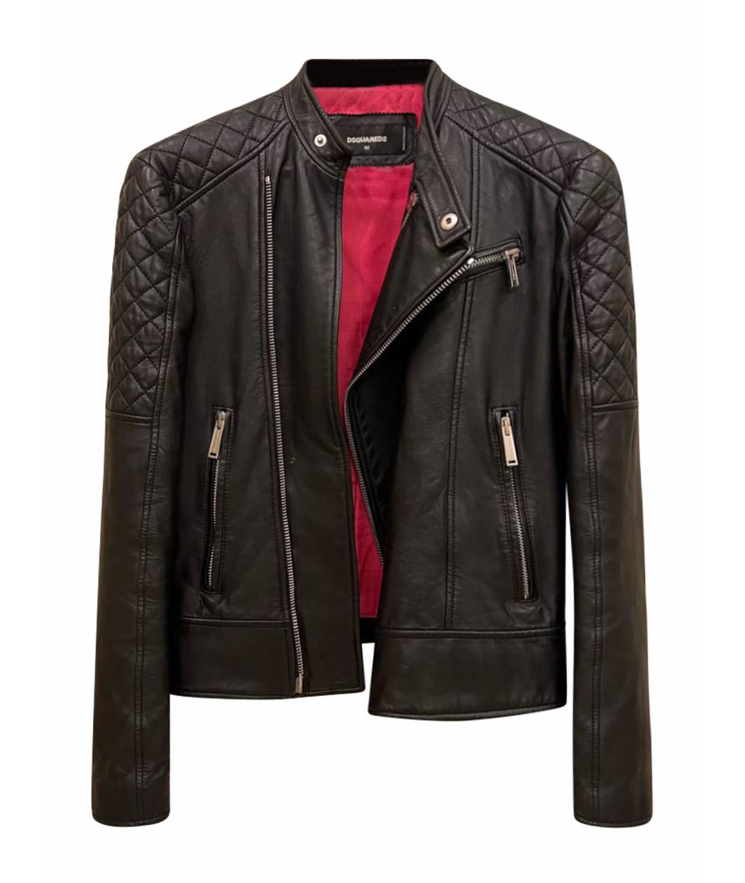 DSQUARED2 Черная кожаная куртка, фото 1