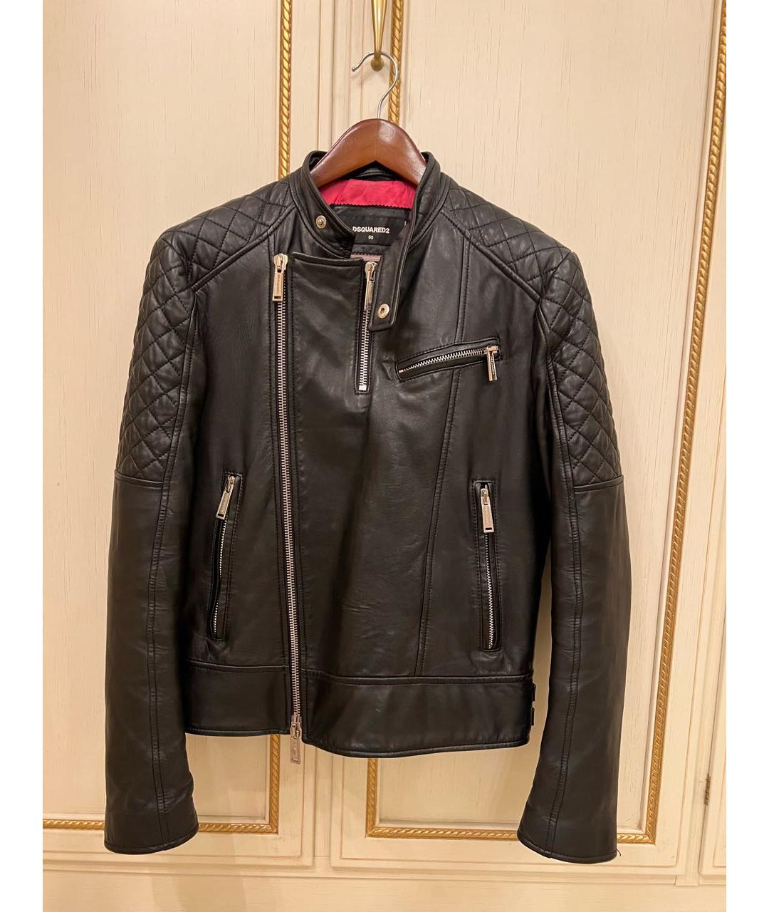 DSQUARED2 Черная кожаная куртка, фото 3