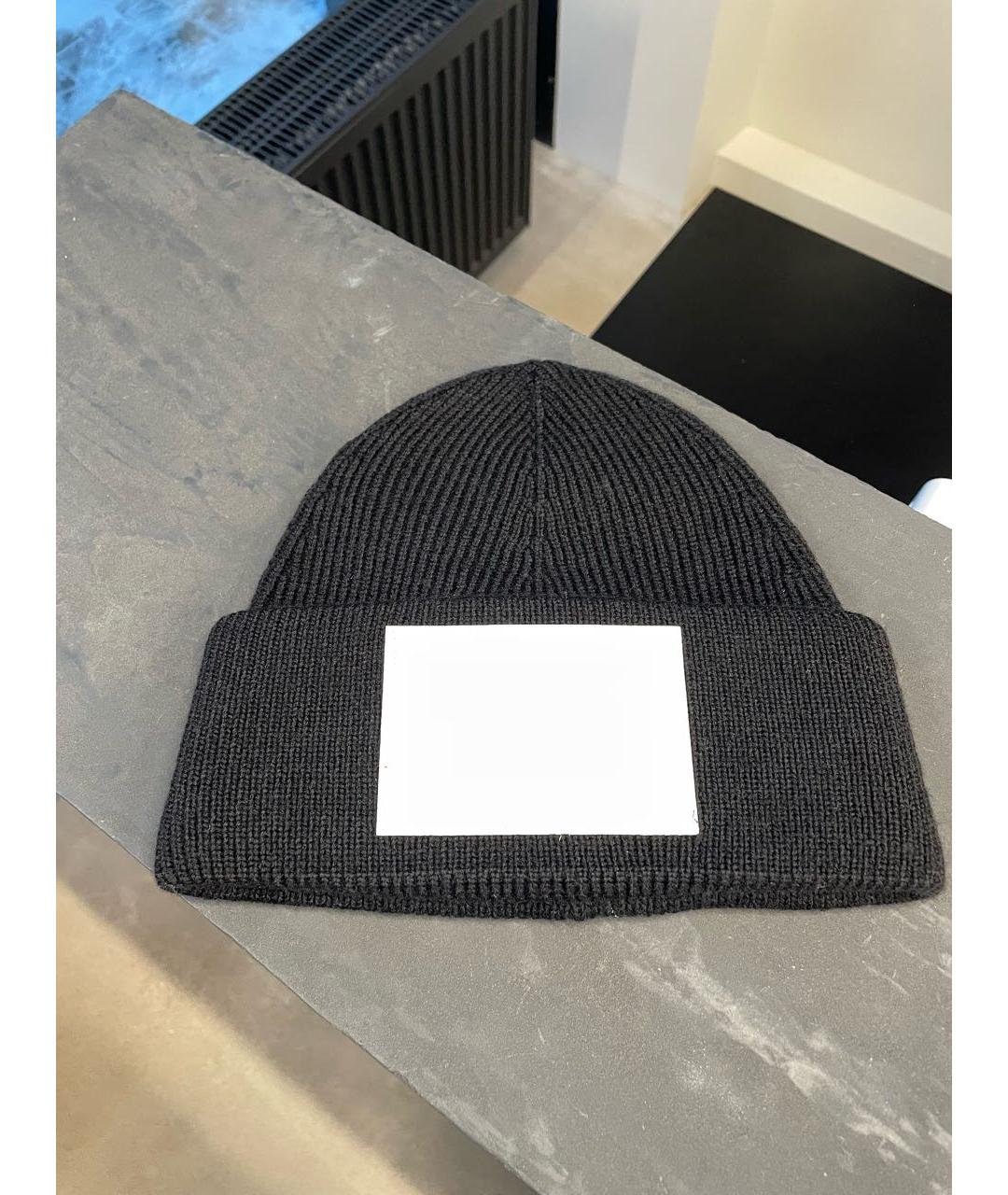 MM6 MAISON MARGIELA Черная шерстяная шапка, фото 2