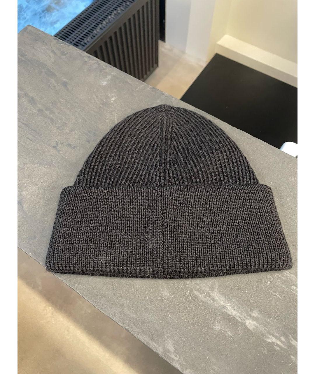 MM6 MAISON MARGIELA Черная шерстяная шапка, фото 3