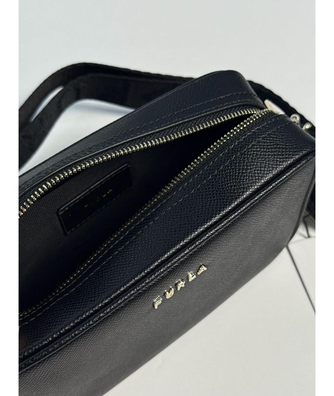 FURLA Черная кожаная сумка через плечо, фото 8