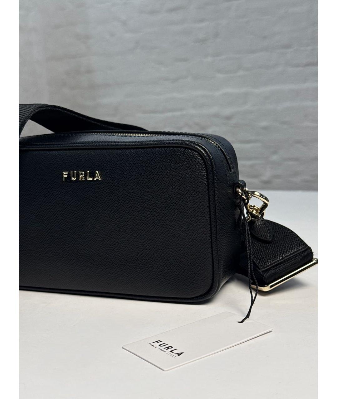 FURLA Черная кожаная сумка через плечо, фото 2