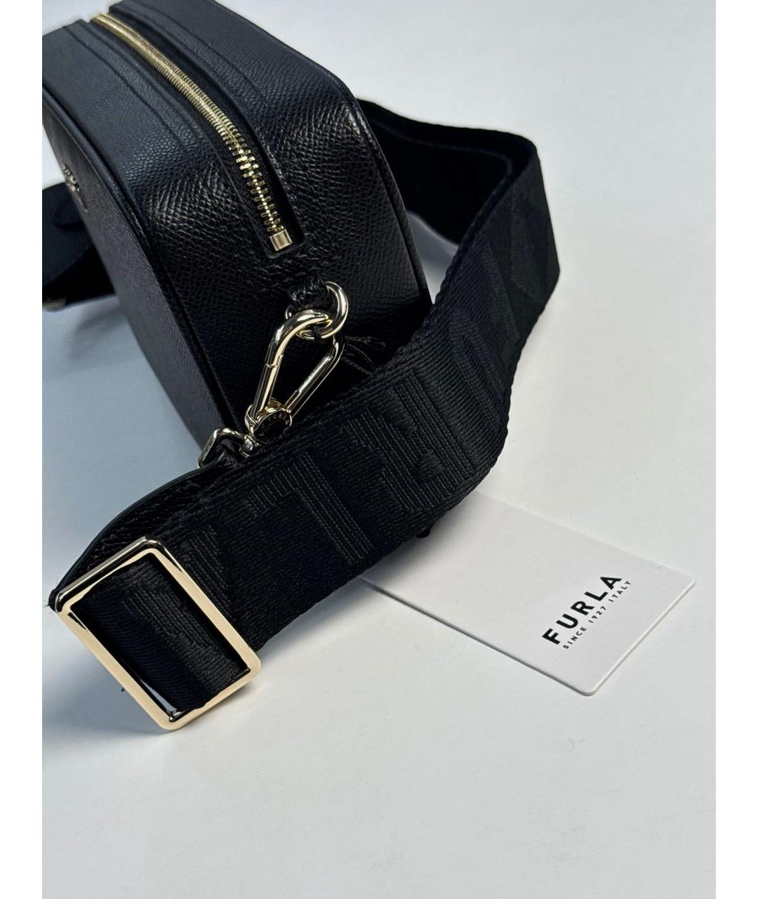 FURLA Черная кожаная сумка через плечо, фото 7
