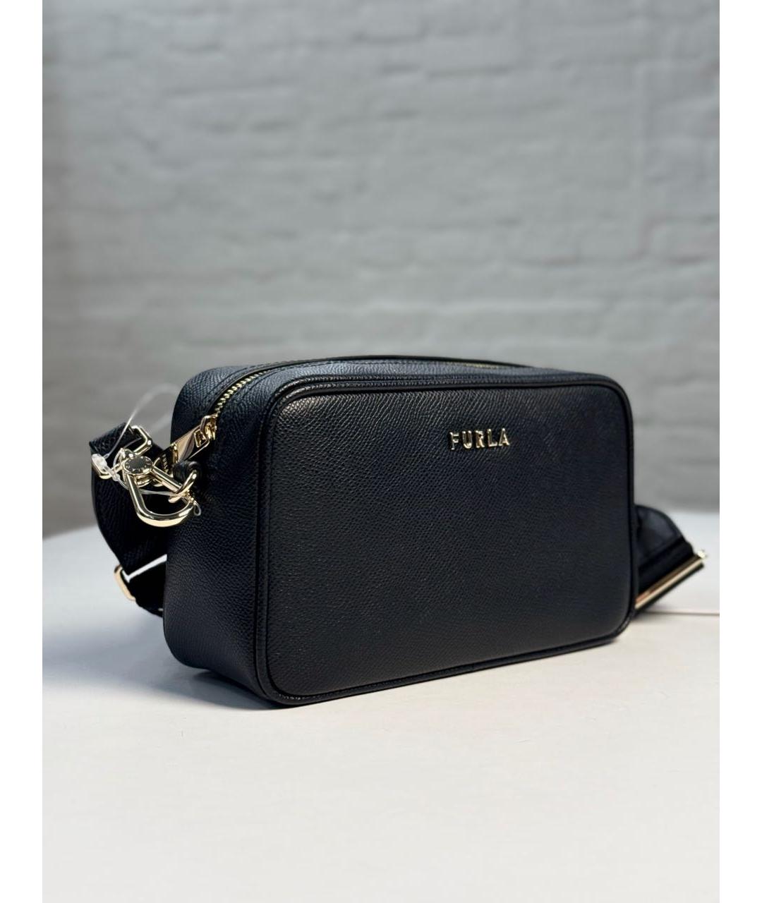 FURLA Черная кожаная сумка через плечо, фото 3