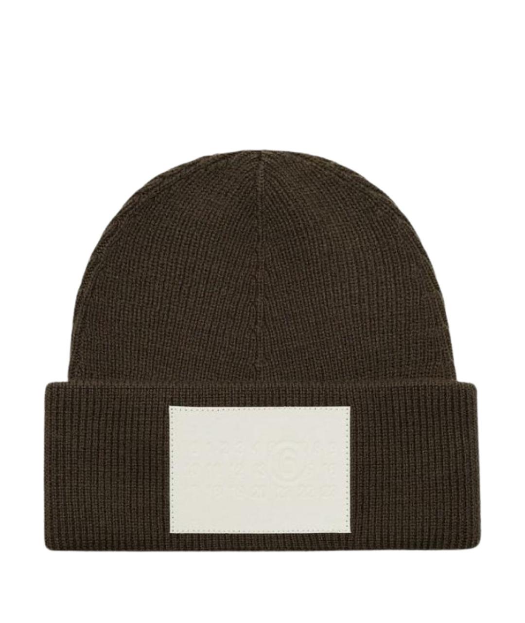 MM6 MAISON MARGIELA Хаки шерстяная шапка, фото 1