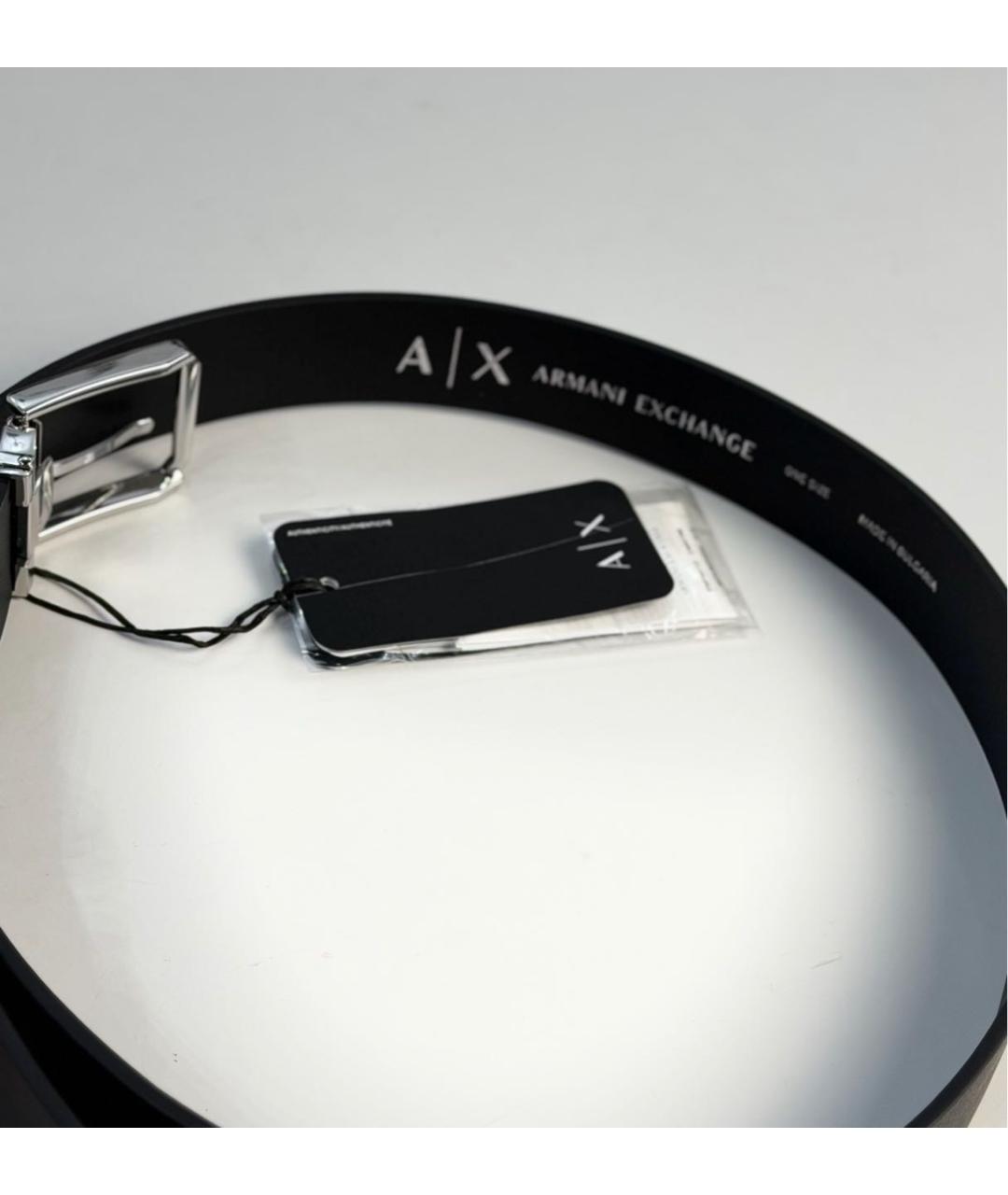 ARMANI EXCHANGE Черный кожаный ремень, фото 4