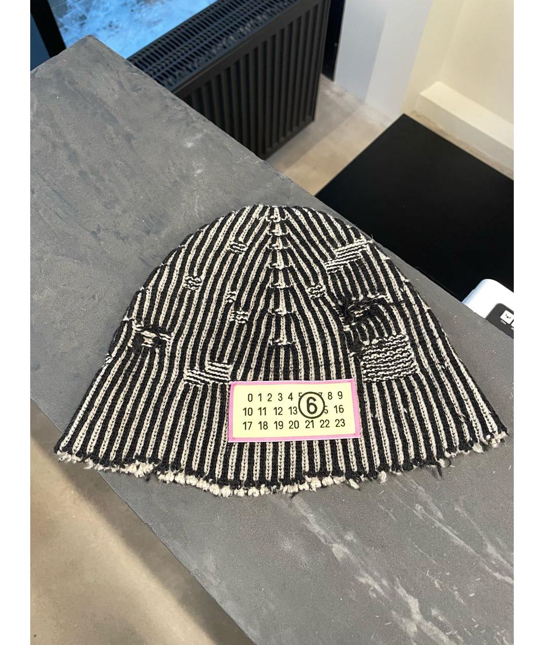 MM6 MAISON MARGIELA Черная шерстяная шапка, фото 3