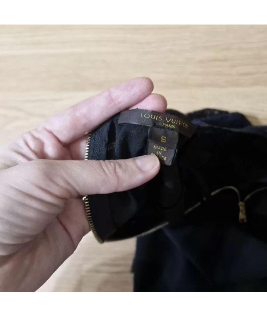 LOUIS VUITTON Темно-синее шелковое коктейльное платье, фото 5