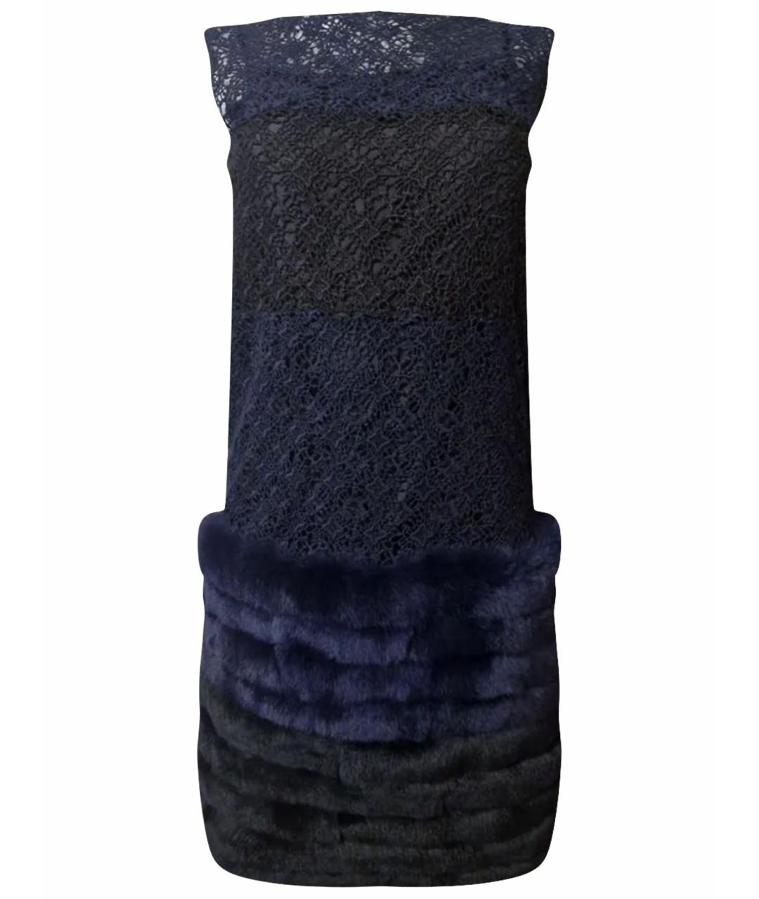 LOUIS VUITTON Темно-синее шелковое коктейльное платье, фото 1