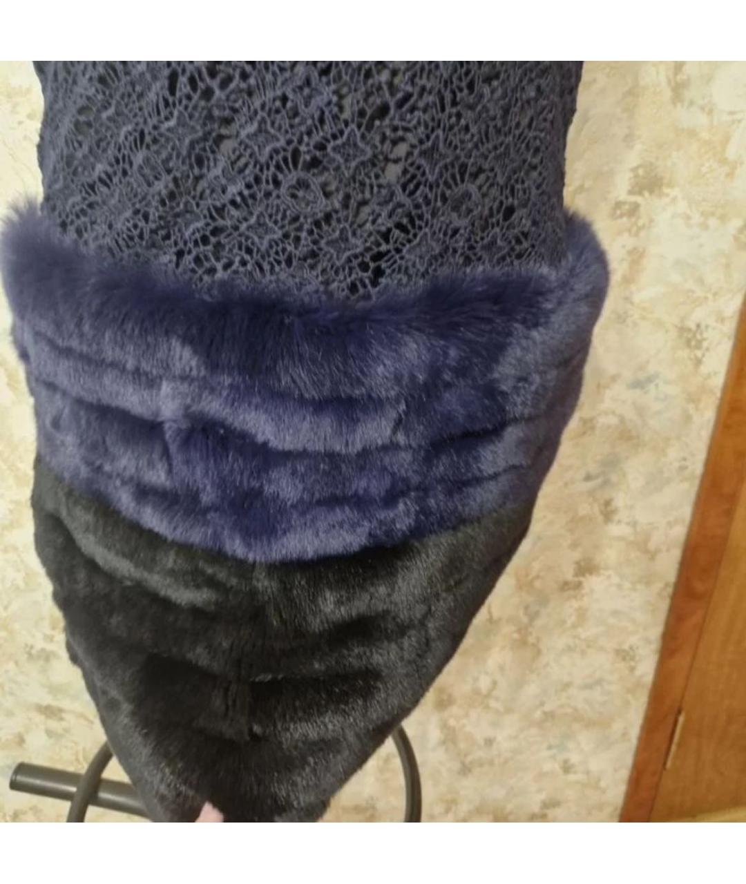 LOUIS VUITTON Темно-синее шелковое коктейльное платье, фото 2