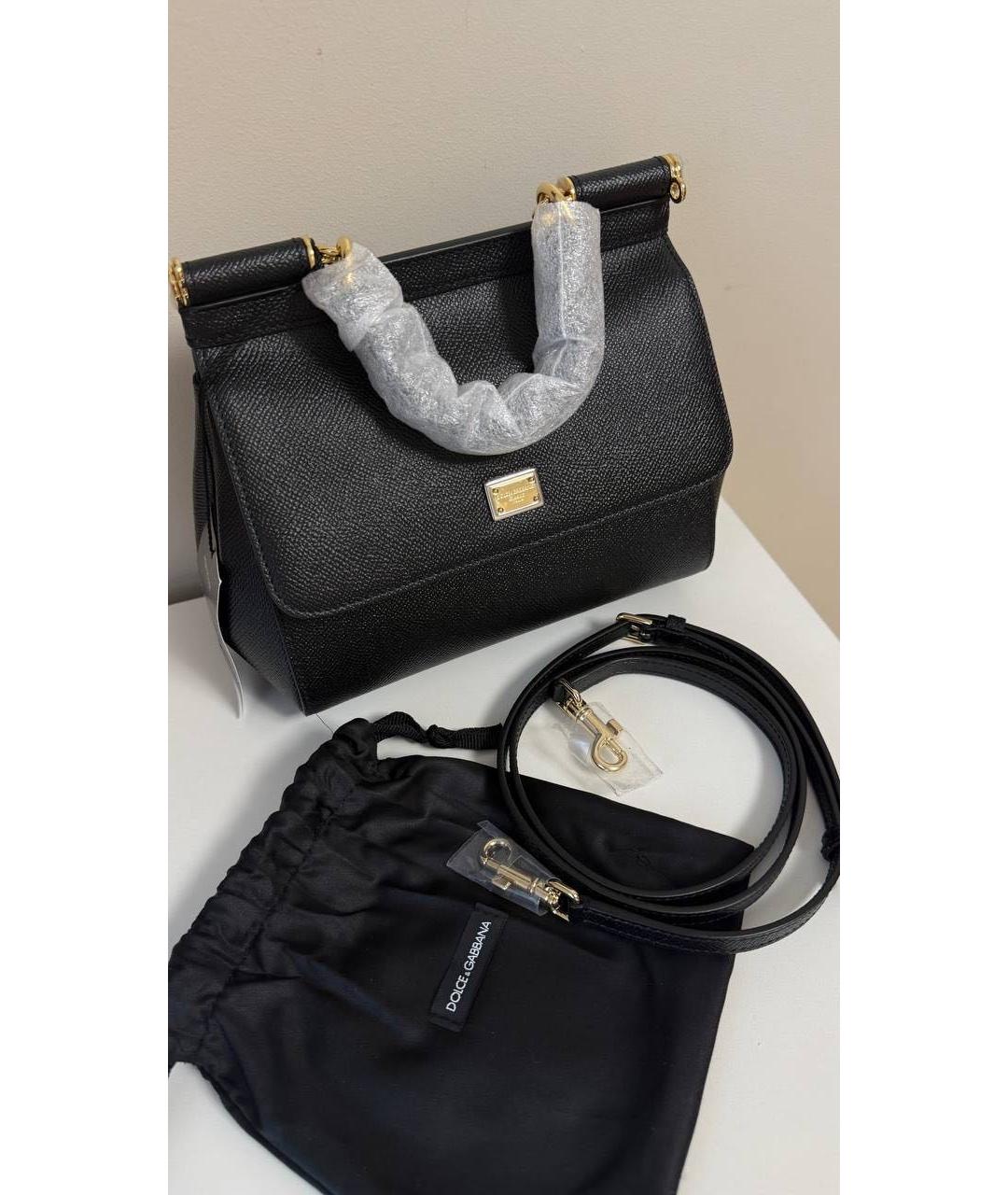 DOLCE&GABBANA Черная кожаная сумка через плечо, фото 2