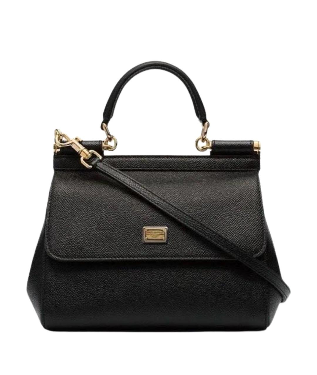 DOLCE&GABBANA Черная кожаная сумка через плечо, фото 1