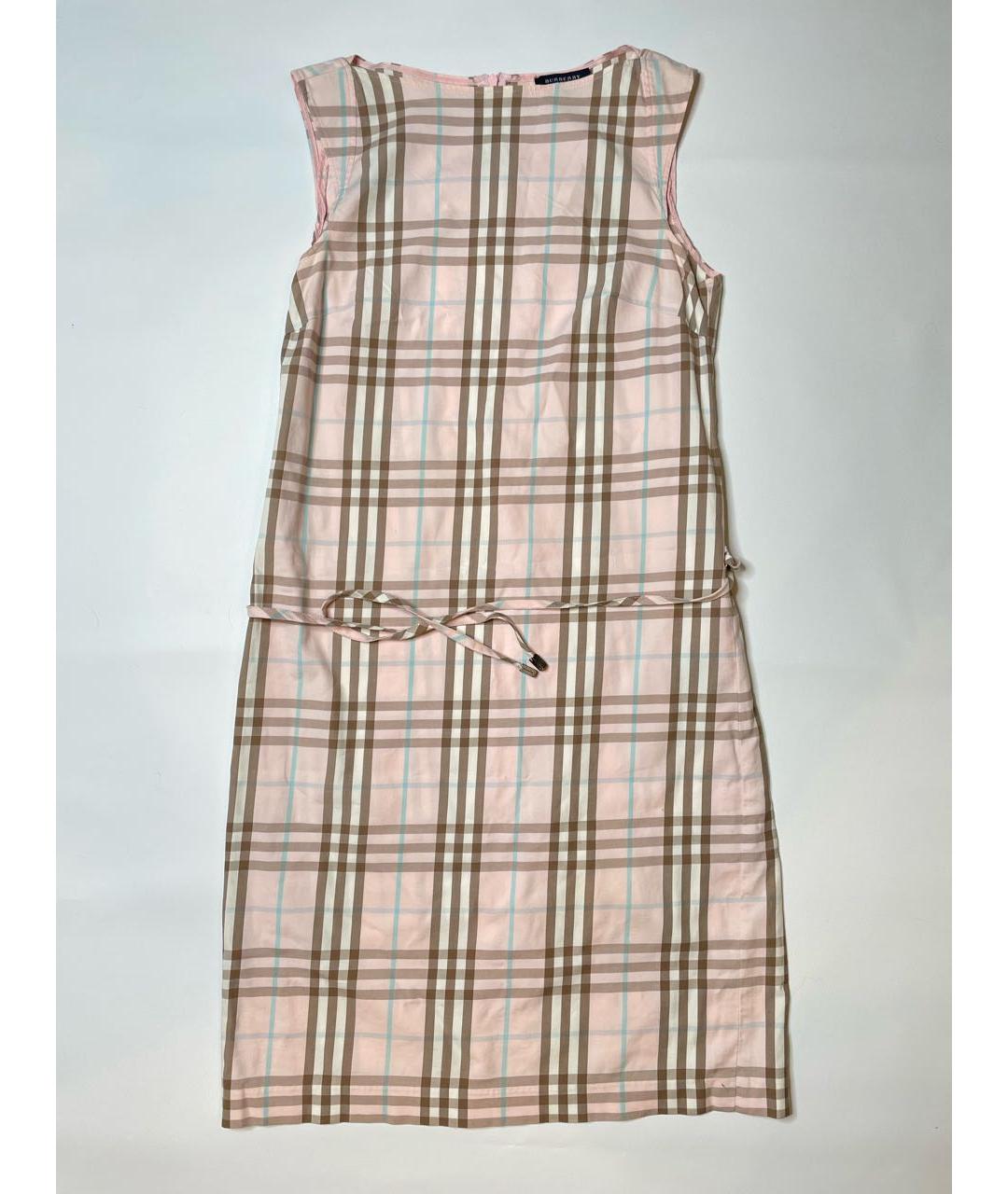 BURBERRY Голубое хлопковое повседневное платье, фото 5