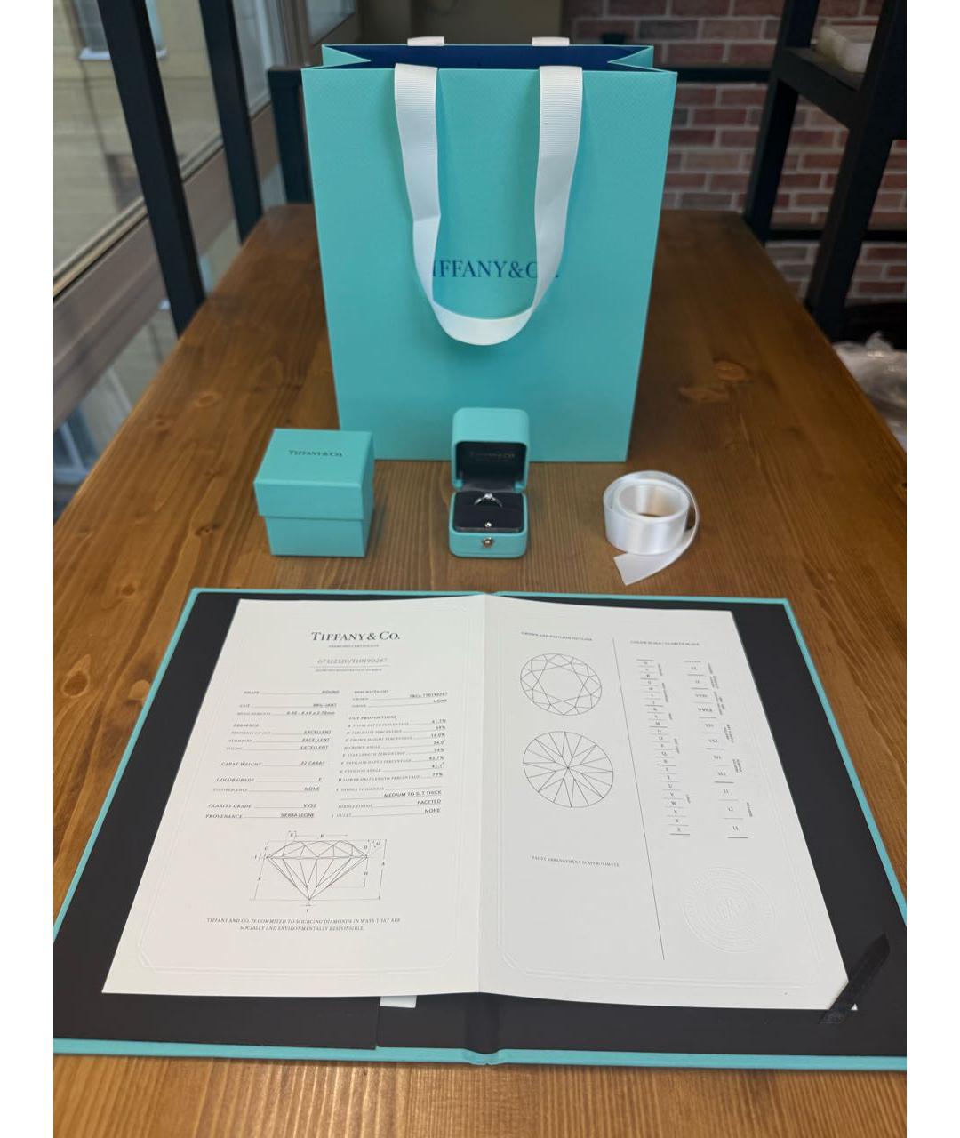 TIFFANY&CO Белое платиновое кольцо, фото 6