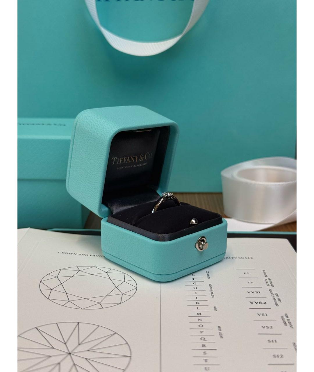 TIFFANY&CO Белое платиновое кольцо, фото 3