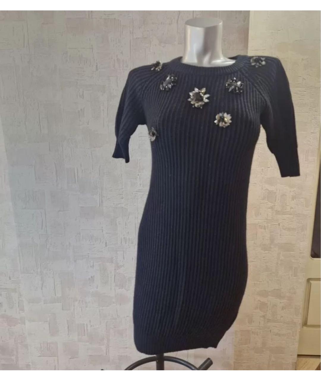 CHRISTIAN DIOR Черное шерстяное повседневное платье, фото 2