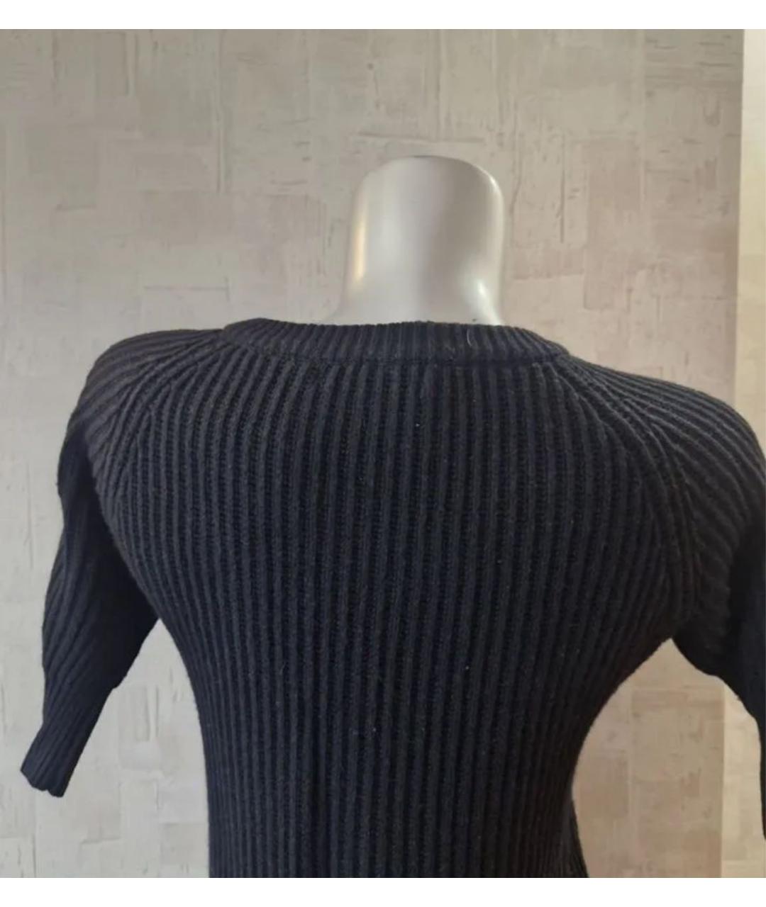 CHRISTIAN DIOR Черное шерстяное повседневное платье, фото 8