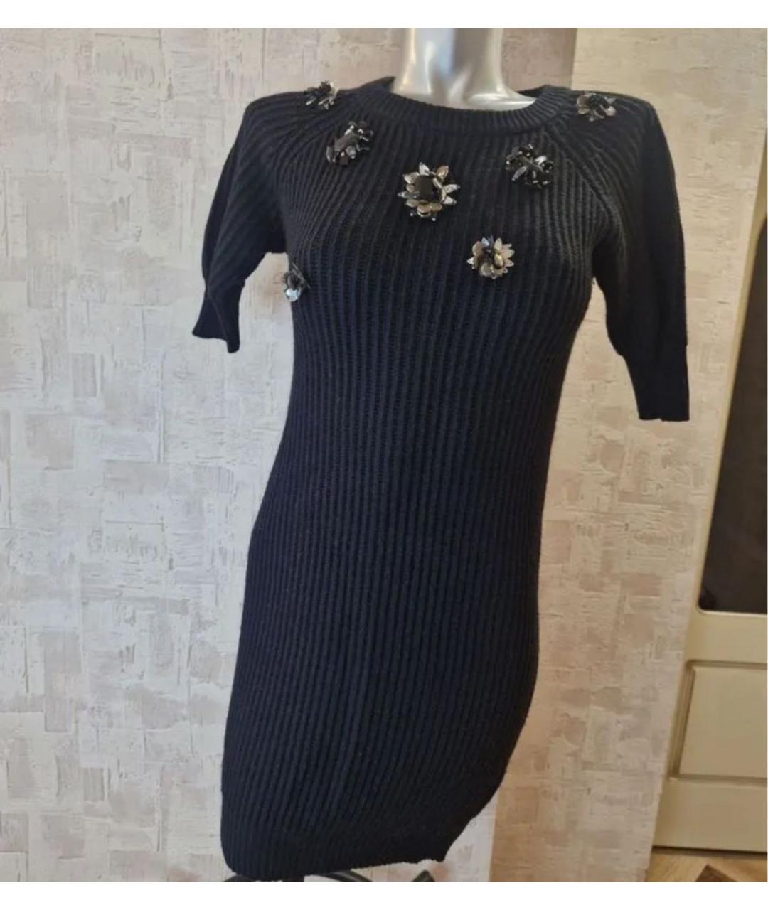 CHRISTIAN DIOR Черное шерстяное повседневное платье, фото 9