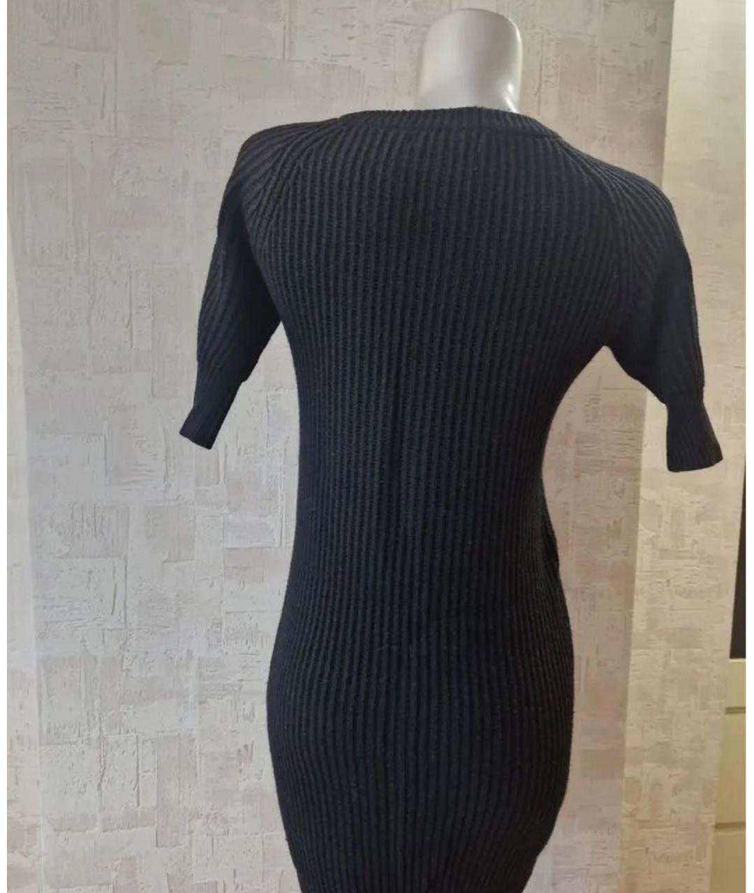 CHRISTIAN DIOR Черное шерстяное повседневное платье, фото 7