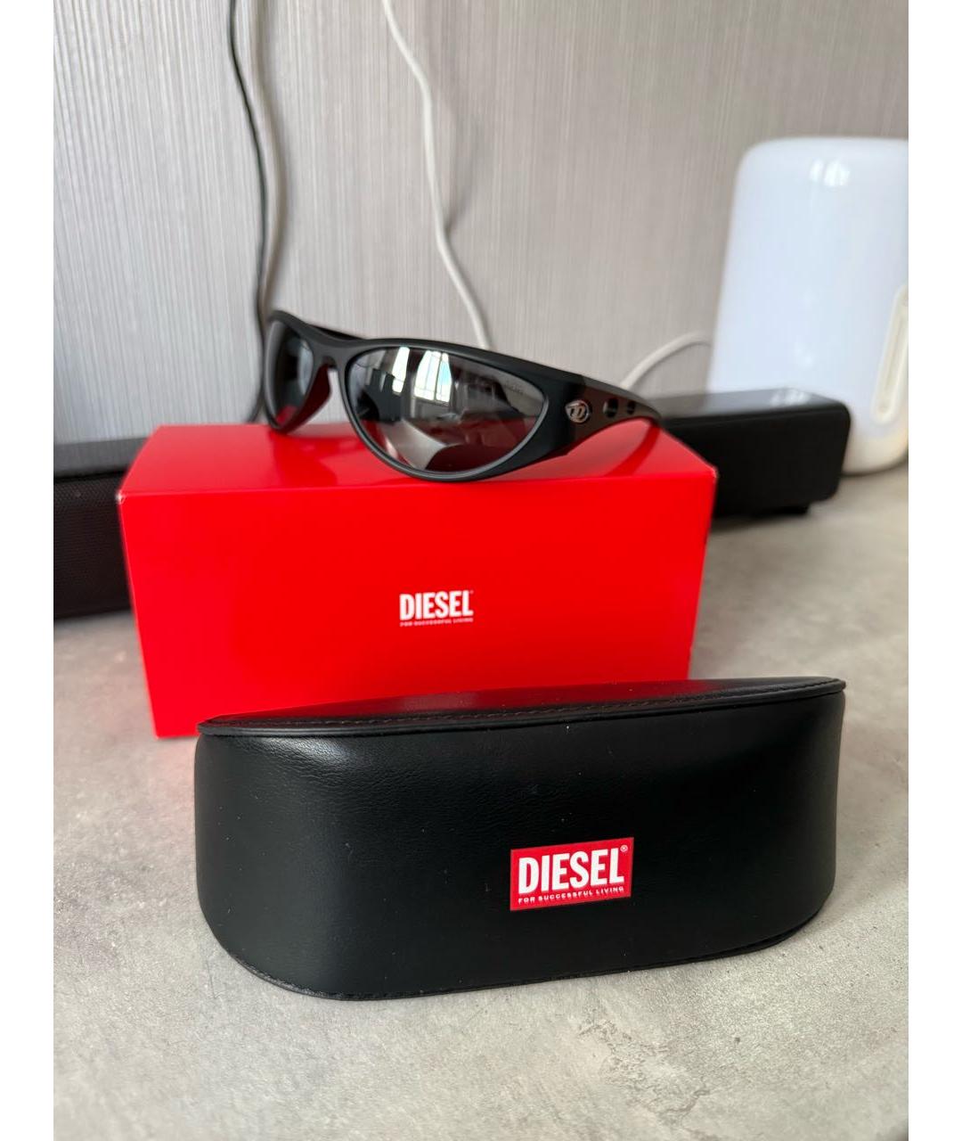 DIESEL Черные пластиковые солнцезащитные очки, фото 3