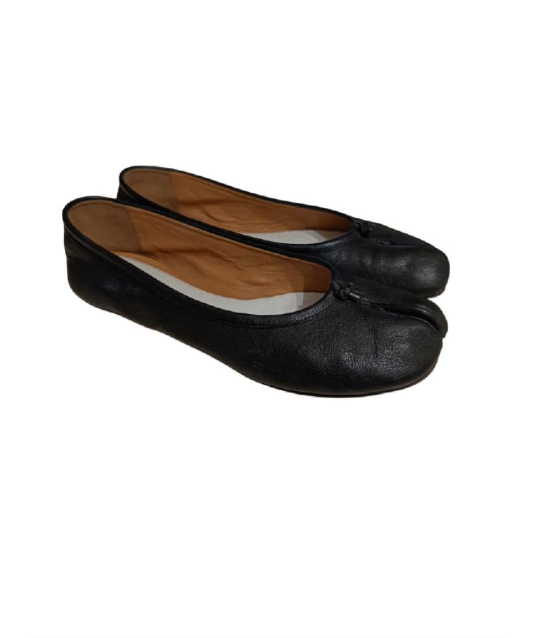 MAISON MARGIELA Черные кожаные балетки, фото 9