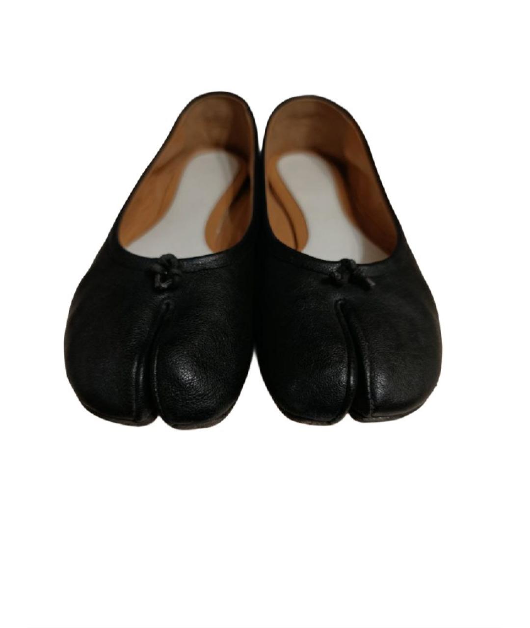 MAISON MARGIELA Черные кожаные балетки, фото 2