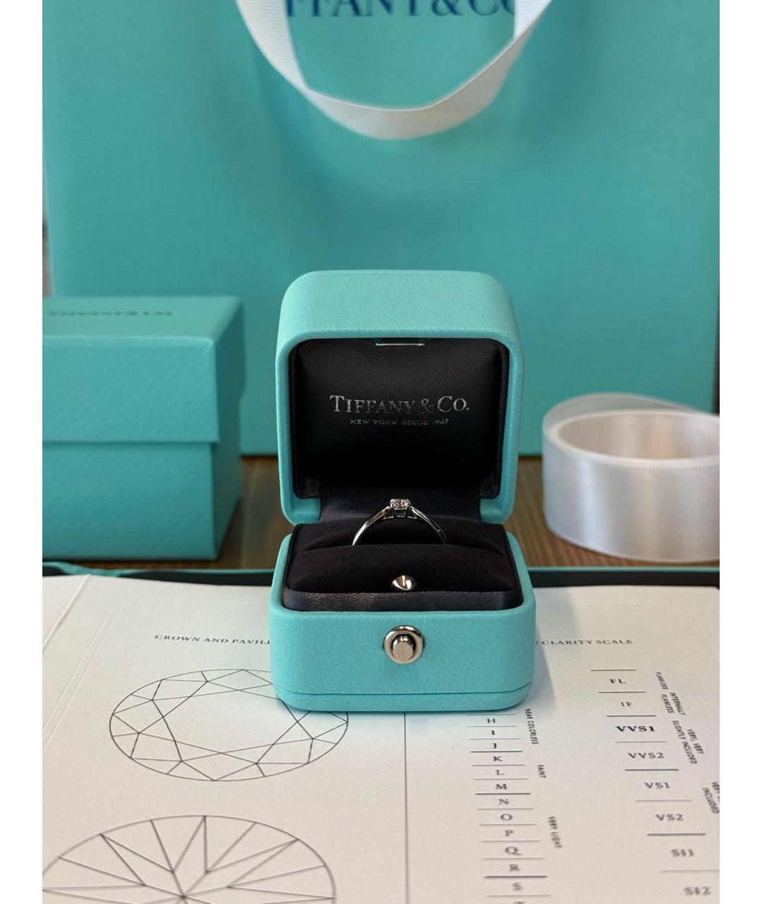 TIFFANY&CO Белое платиновое кольцо, фото 2