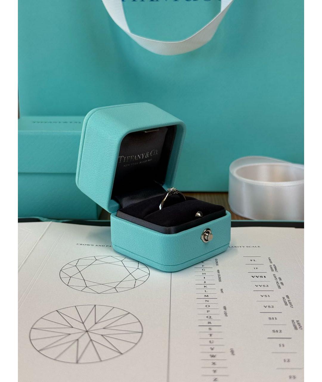 TIFFANY&CO Белое платиновое кольцо, фото 3