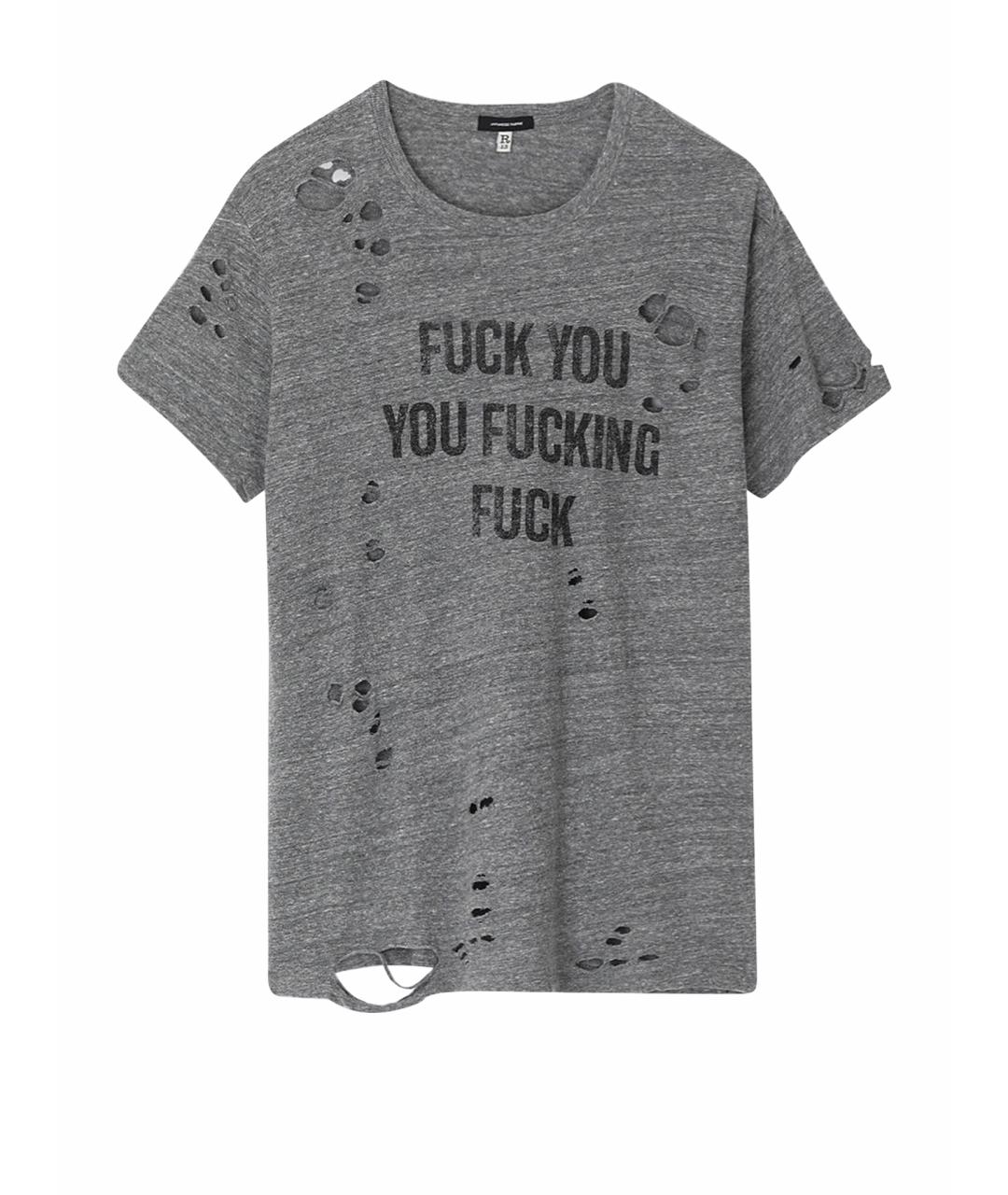 R13 Серая хлопковая футболка, фото 1