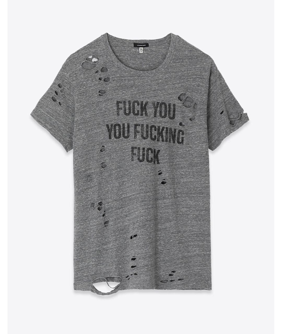 R13 Серая хлопковая футболка, фото 3