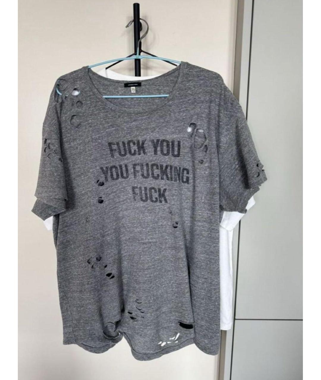 R13 Серая хлопковая футболка, фото 2