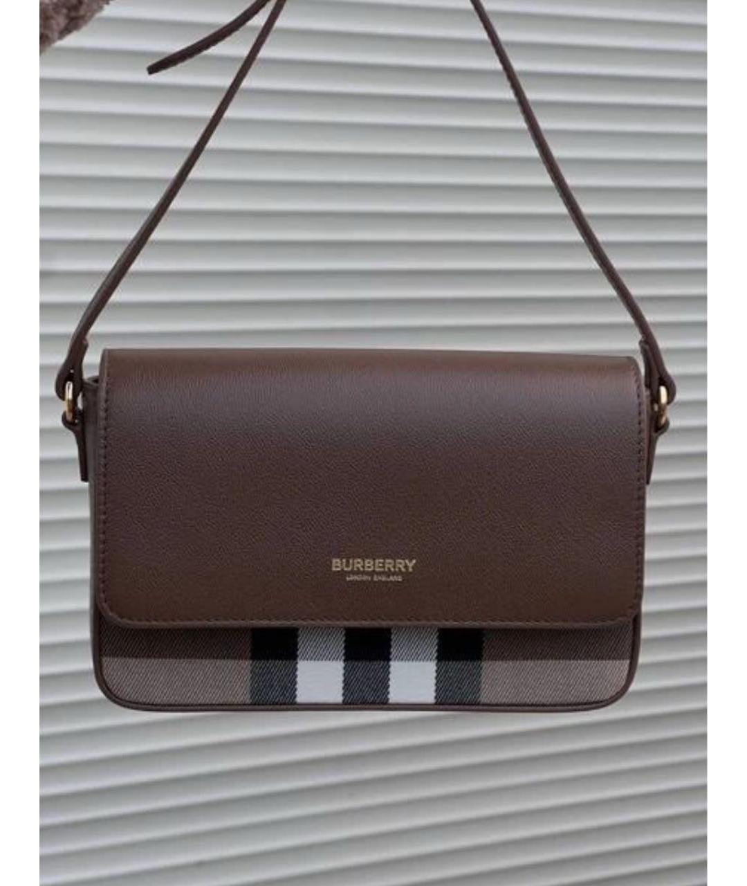 BURBERRY Коричневая кожаная сумка через плечо, фото 4