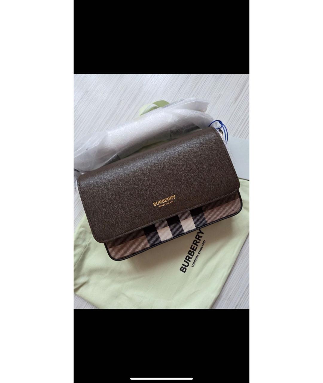 BURBERRY Коричневая кожаная сумка через плечо, фото 2