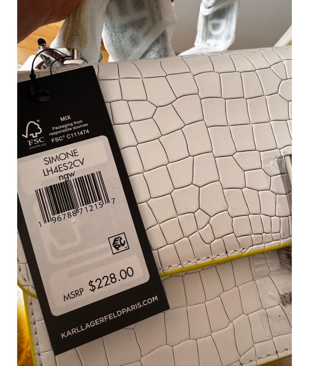 KARL LAGERFELD Белая сумка через плечо, фото 3