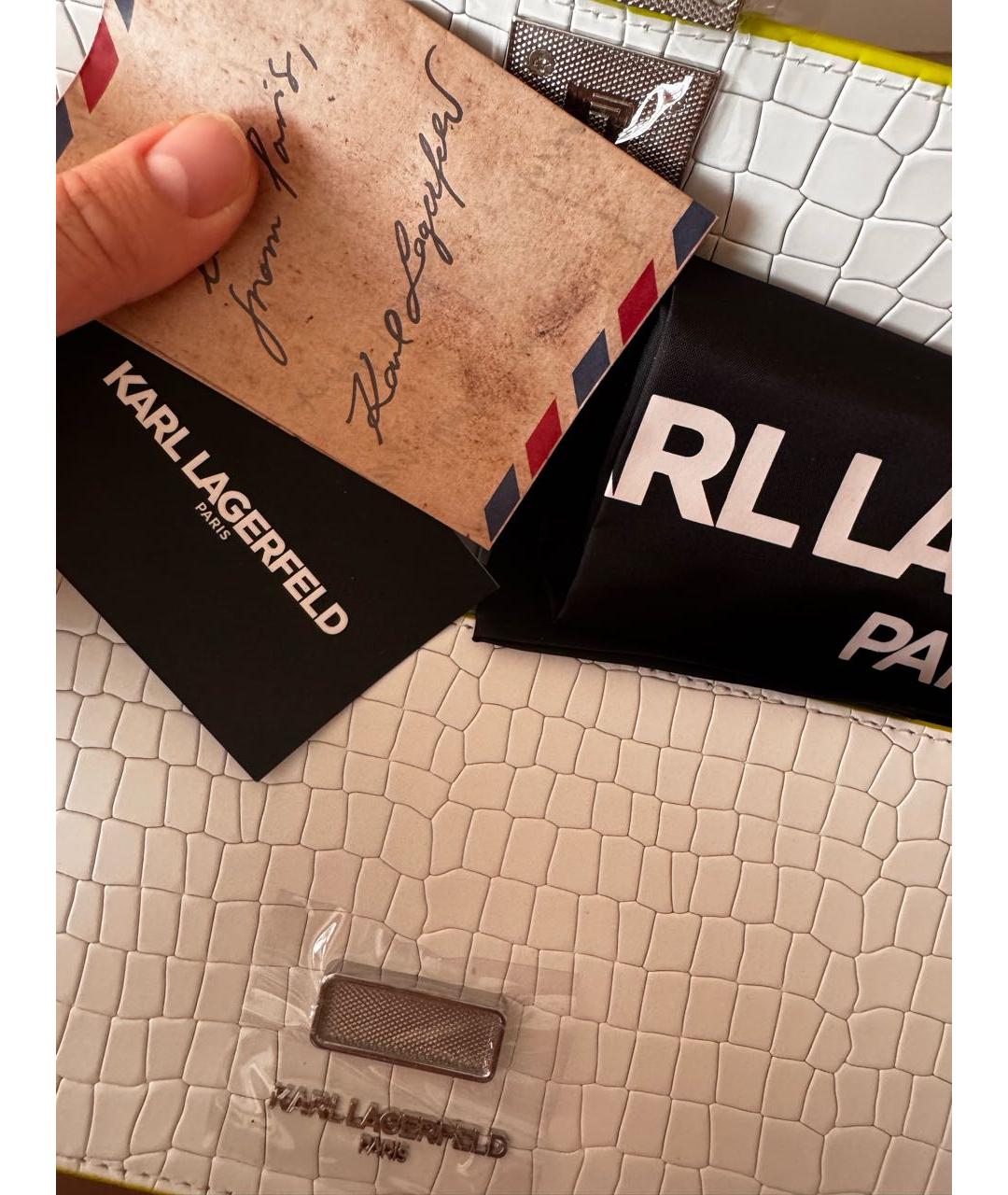 KARL LAGERFELD Белая сумка через плечо, фото 8