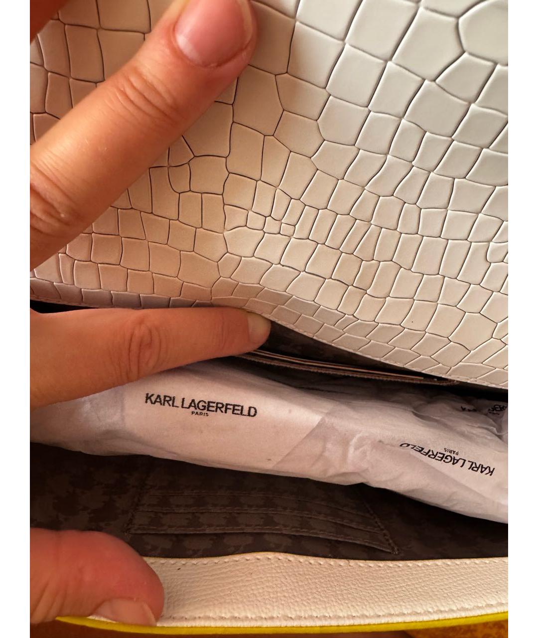 KARL LAGERFELD Белая сумка через плечо, фото 6