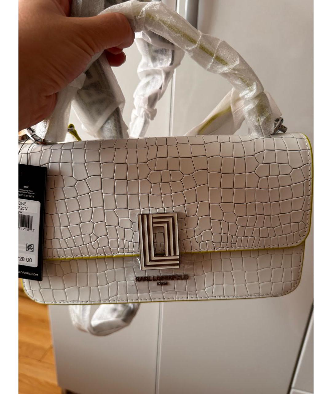 KARL LAGERFELD Белая сумка через плечо, фото 2