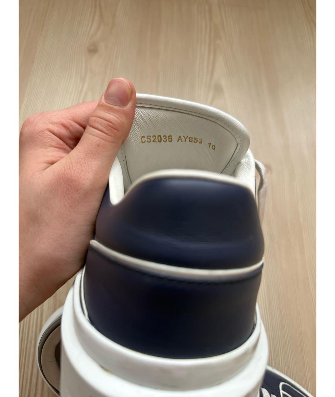 DOLCE&GABBANA Темно-синие кожаные низкие кроссовки / кеды, фото 7