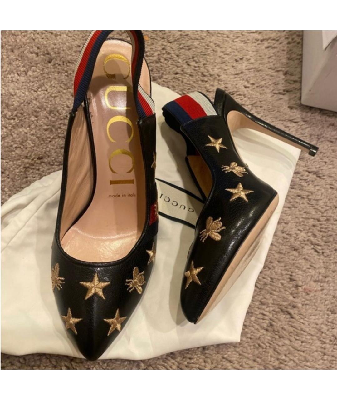 GUCCI Черные кожаные туфли, фото 4