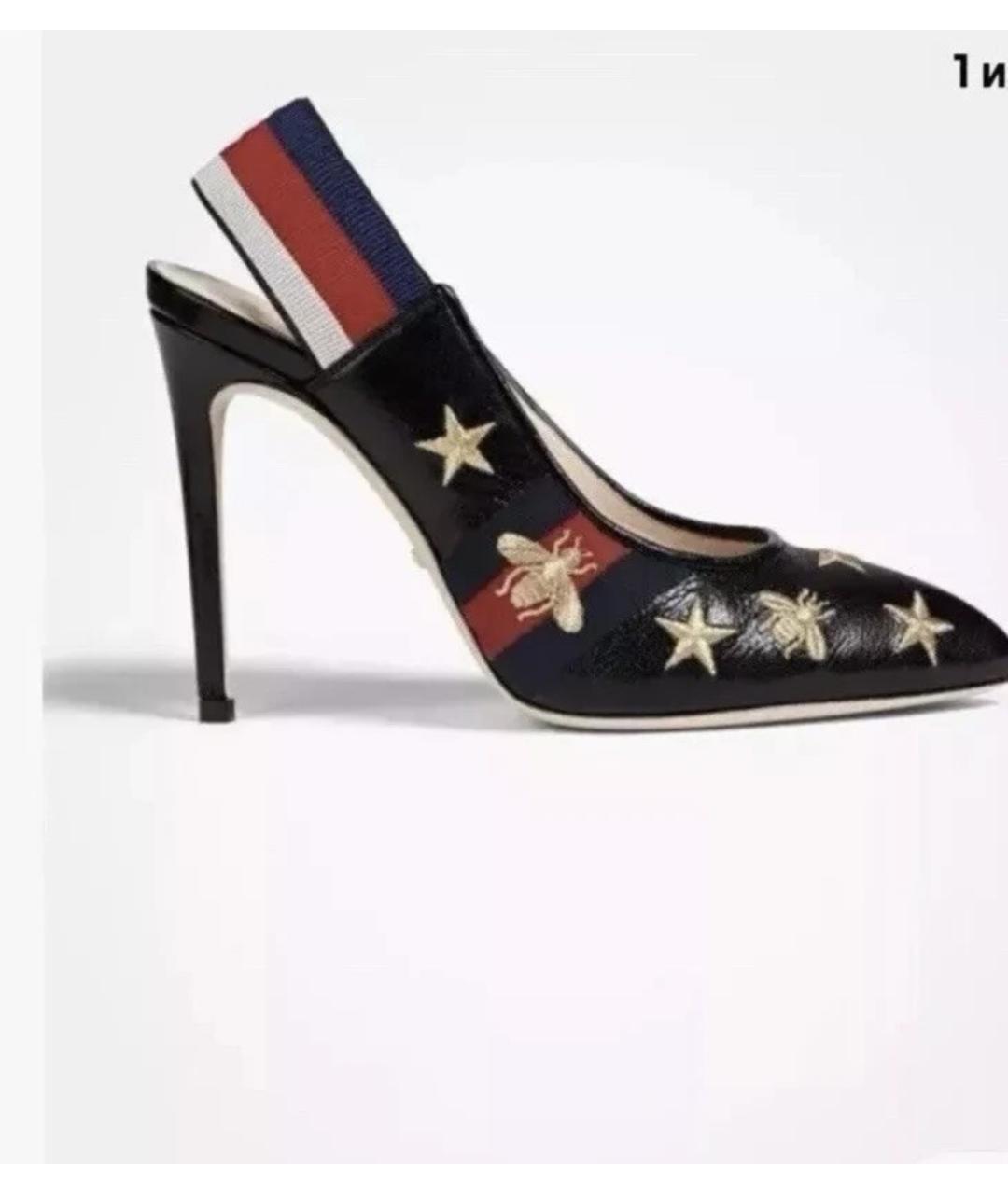 GUCCI Черные кожаные туфли, фото 7