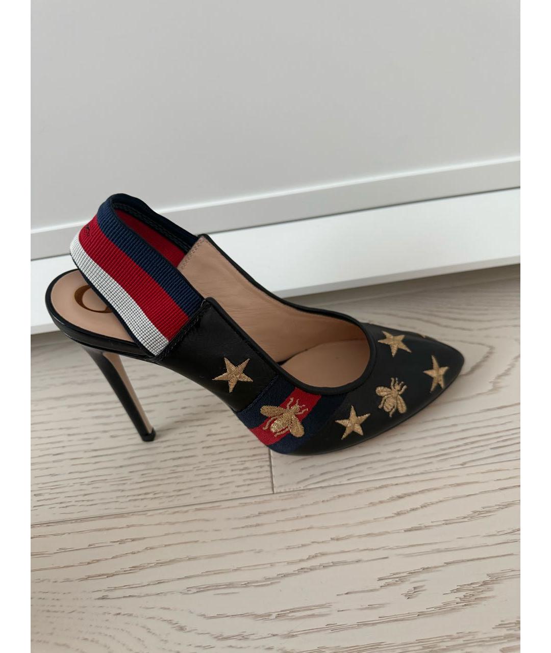 GUCCI Черные кожаные туфли, фото 6