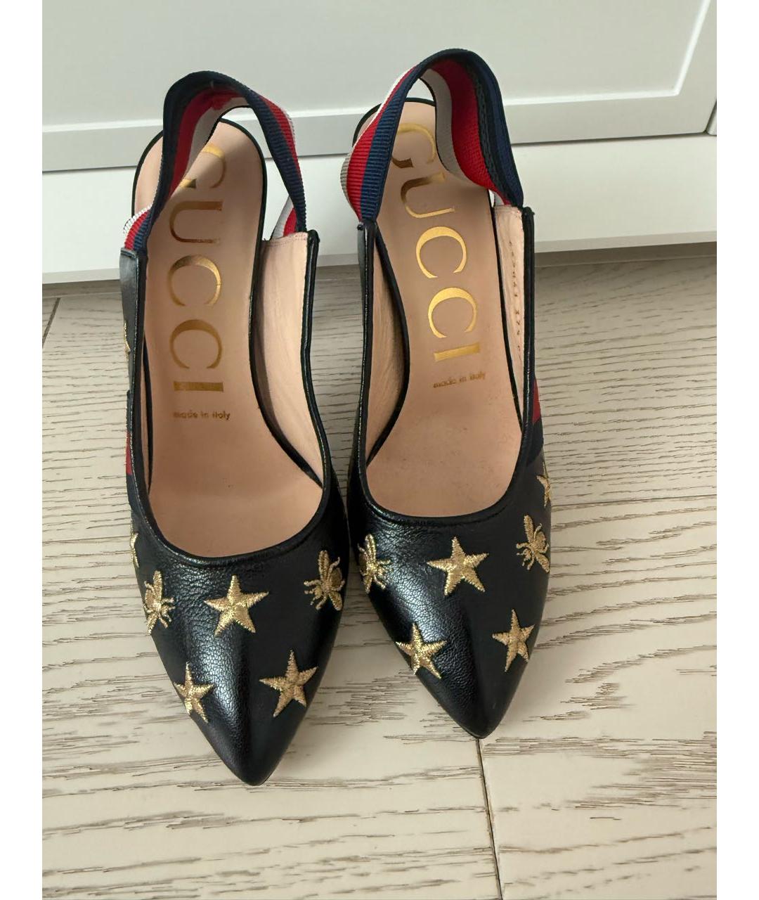 GUCCI Черные кожаные туфли, фото 2