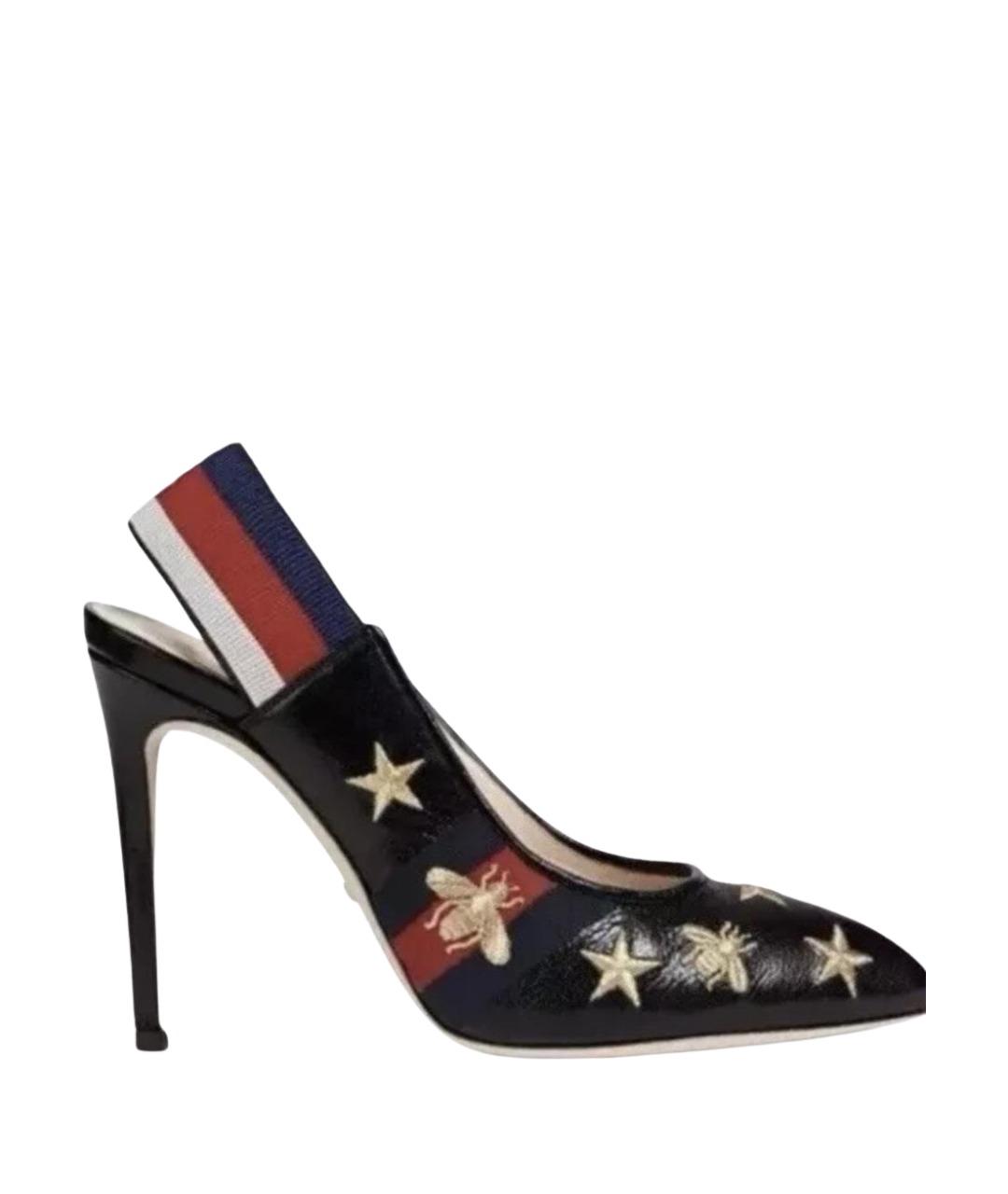 GUCCI Черные кожаные туфли, фото 1