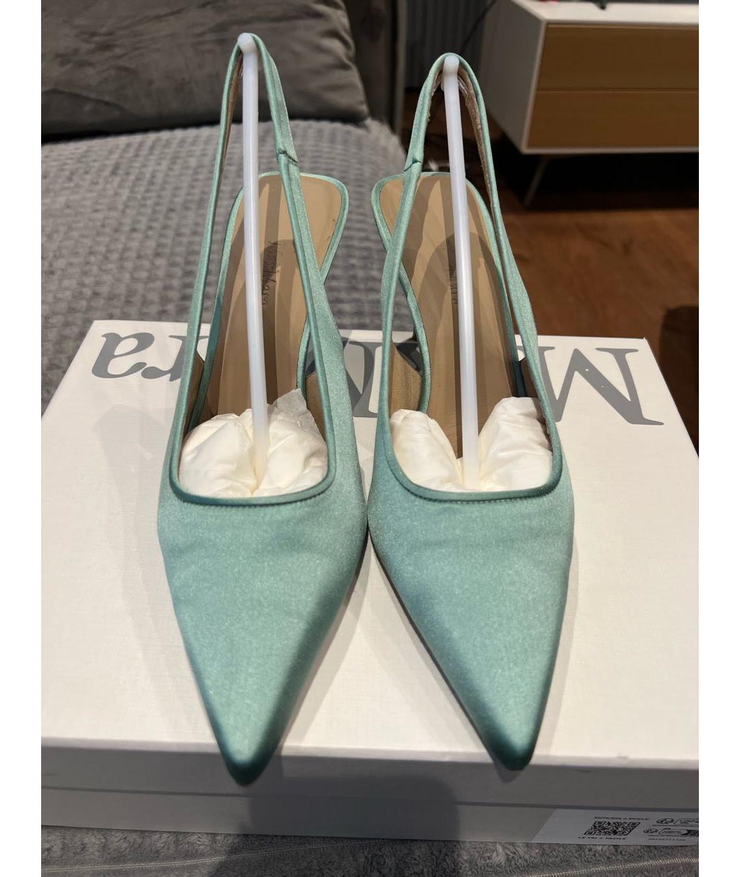 MAX MARA Голубые текстильные туфли, фото 2