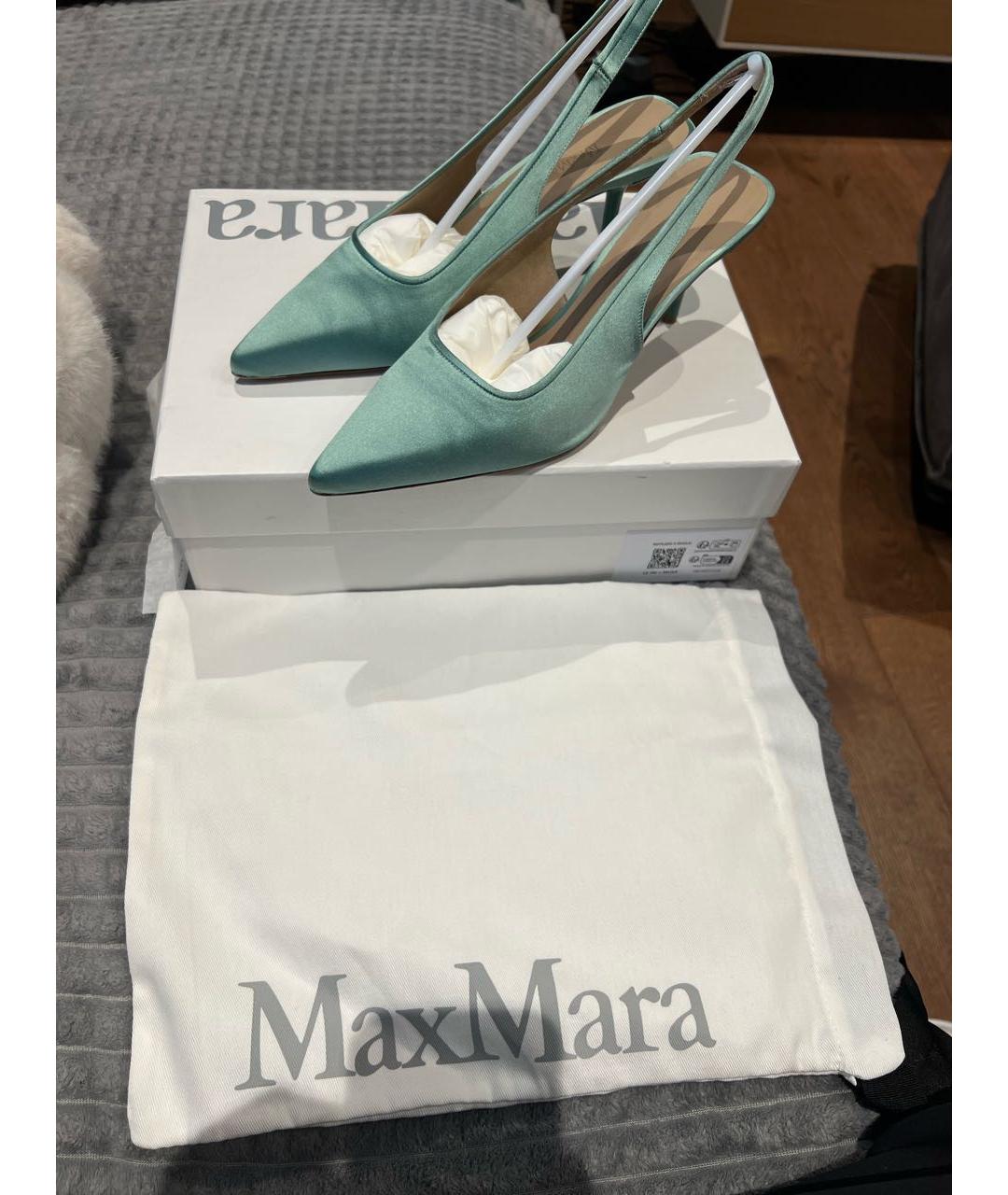 MAX MARA Голубые текстильные туфли, фото 6